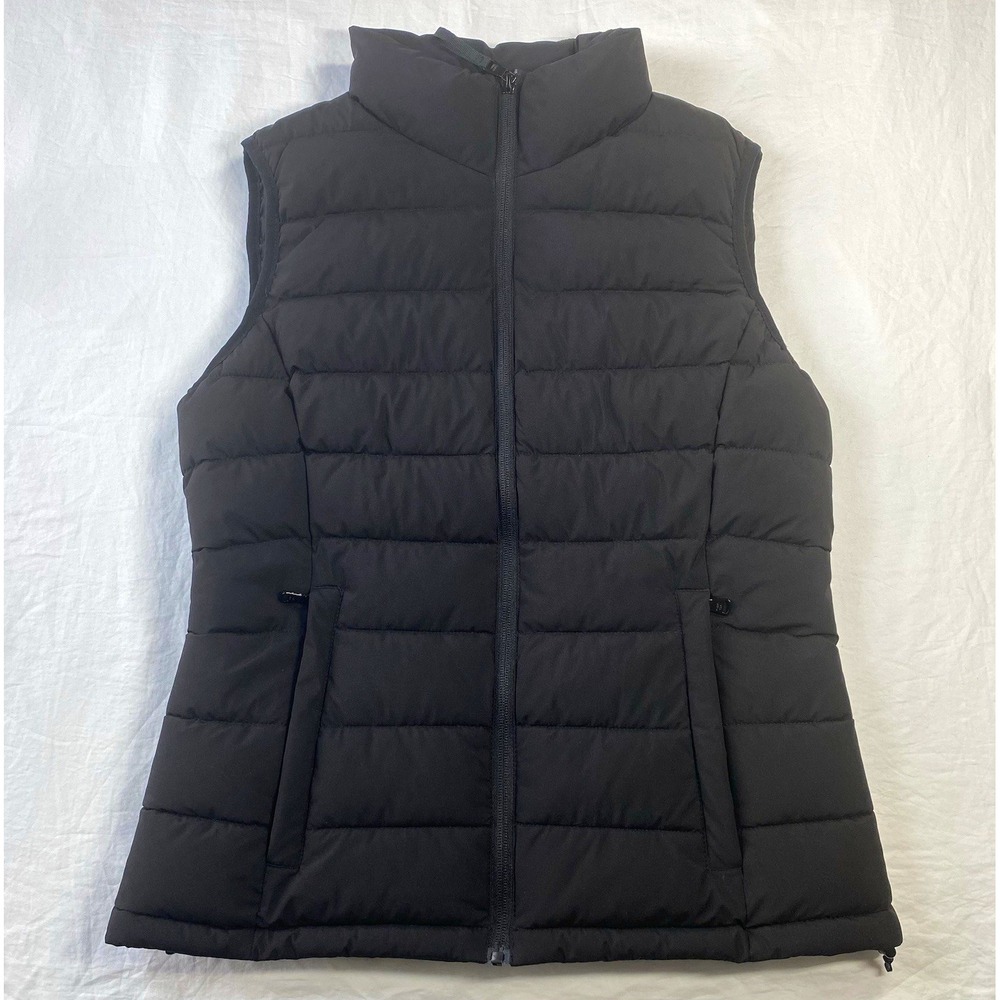 Calvin‎ Klein Women Black Quilted Puffer Vest Sorona Aura Full Zip Size S